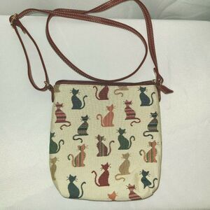 Signare Cheeky Cat Design‎ Woven Tapestry Bag